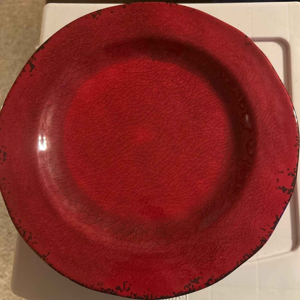 Crimson Crackle Dinner Plate